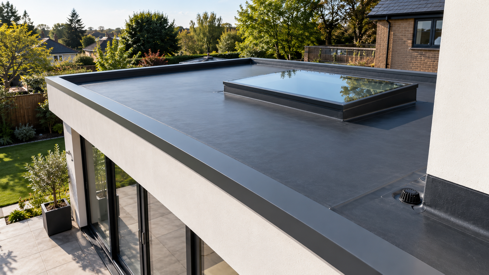 Generated flat roof extension with roof light